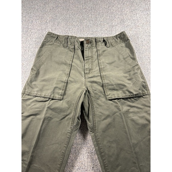 L.L. Bean Olive Flat Front Classic Fit Pants Jeans 100% Cotton Mens 32x34 - Picture 2 of 6